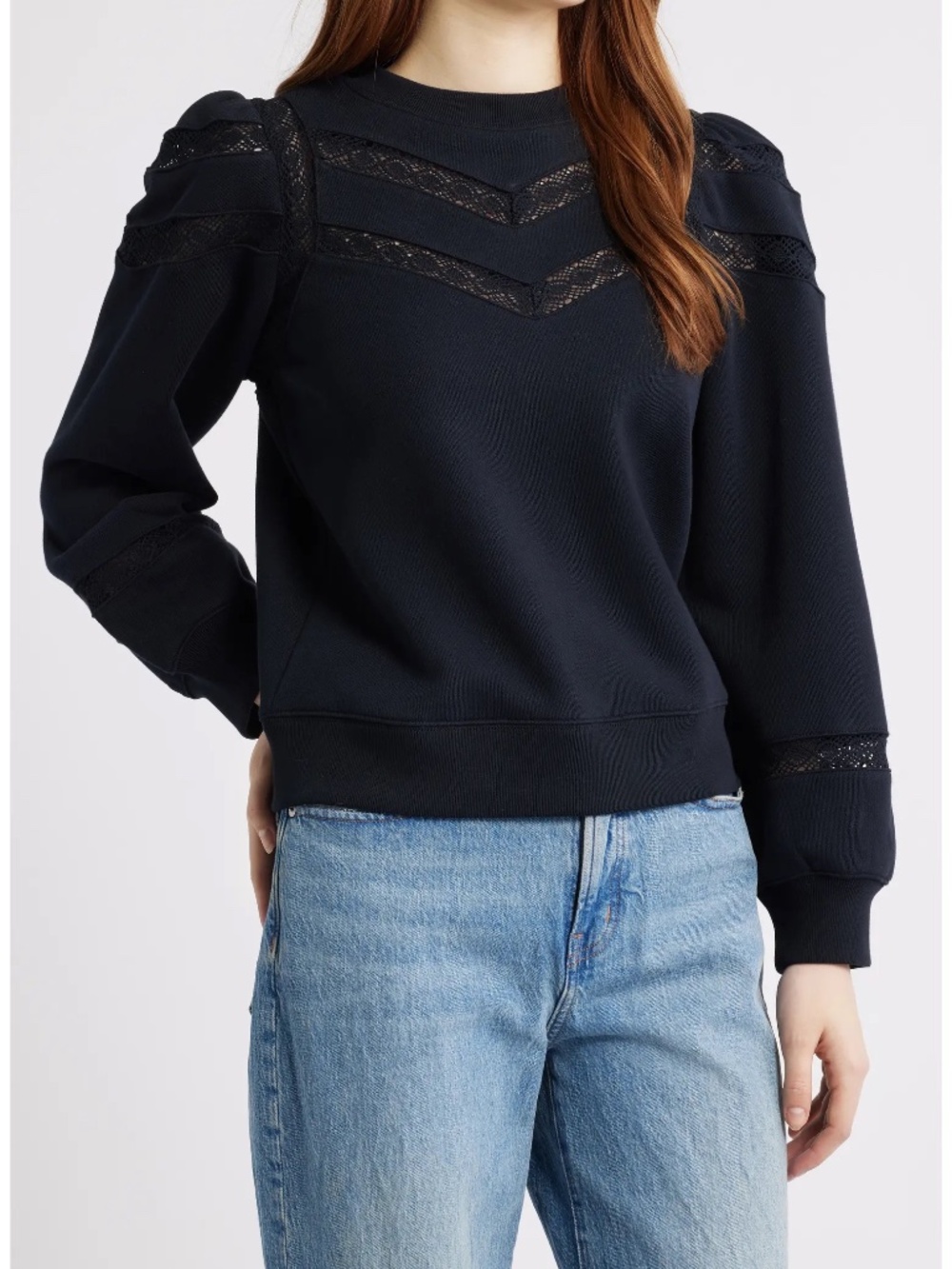 Rails NWT Isles Crew Neck Lace Pullover Sweater Women Size S